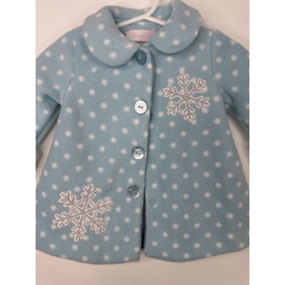 Bonnie Jean Baby Girl Fleece Snow Flake Button Up Jacket - 3-6 months - Picture 2 of 6
